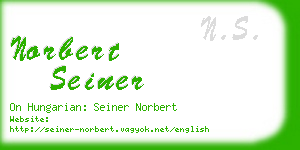 norbert seiner business card